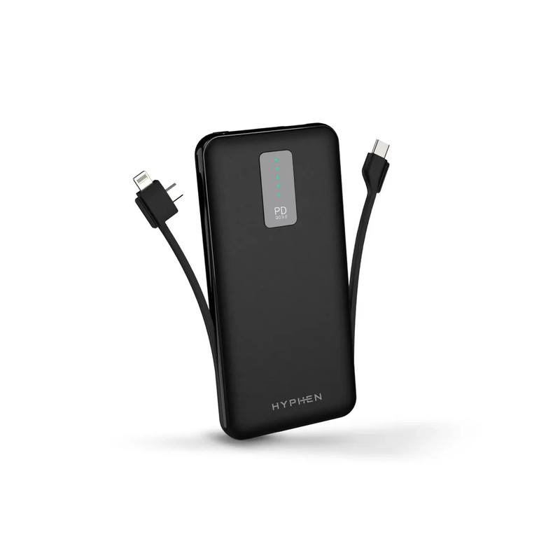 Hyphen X Series Slim 10000mAh Power Bank - Black - مزود طاقة